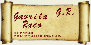 Gavrila Raco vizit kartica